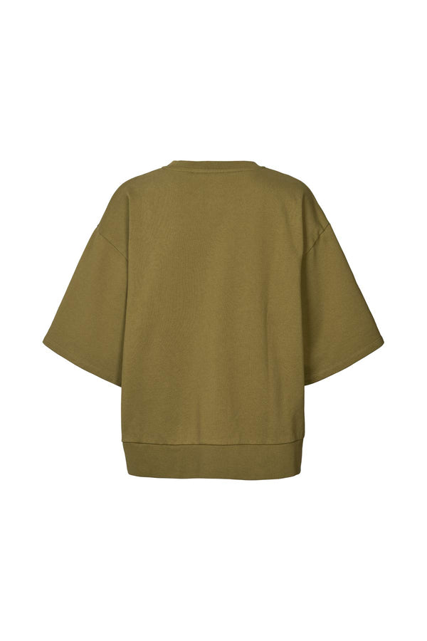 Rabens Saloner Narah Sweat Top I Dark Olive