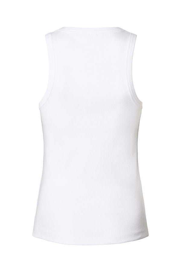 Rabens Saloner Nelle Rib Jersey Tank I White