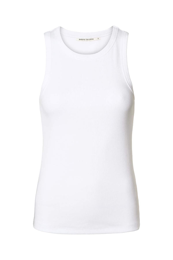 rabens saloner Nelle Rib jersey tank I White