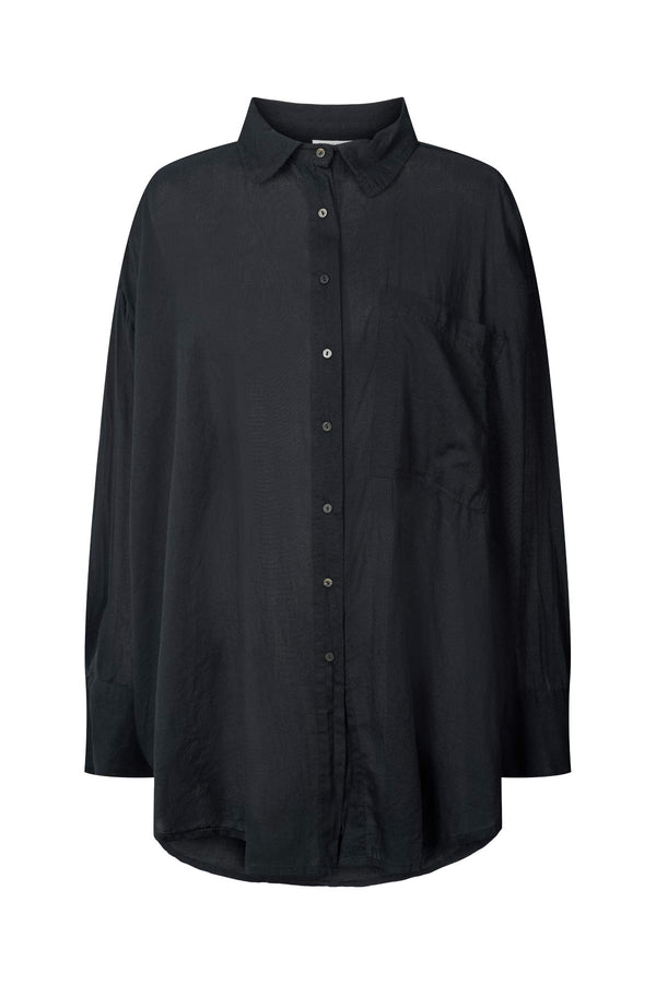 rabens saloner Noah Cotton oversized shirt I Black