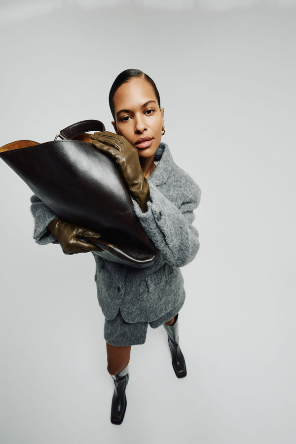 Rabens Saloner Nyara Fuzzy Jacket I Grey Melange