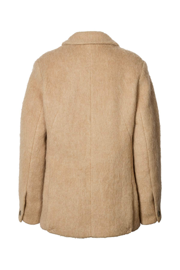 Rabens Saloner Nyara Fuzzy Jacket I Oatmeal