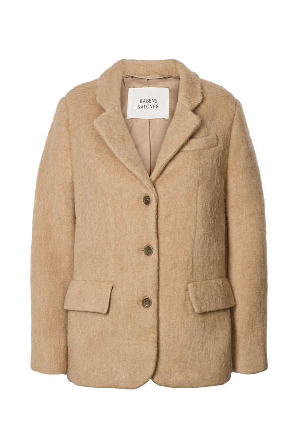 rabens saloner Nyara Fuzzy jacket I Oatmeal