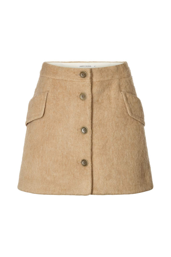 rabens saloner Olympia Fuzzy skirt I Oatmeal