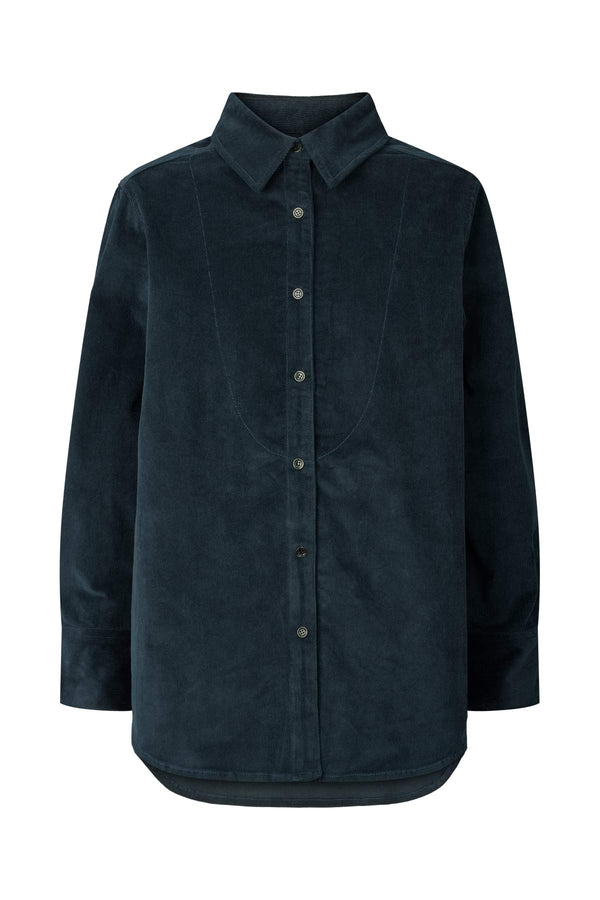 Rabens Saloner Paia Baby Corduroy Shirt I Navy