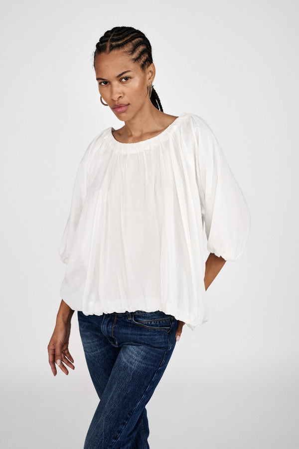 rabens saloner Rachelle Voile cloud blouse I White