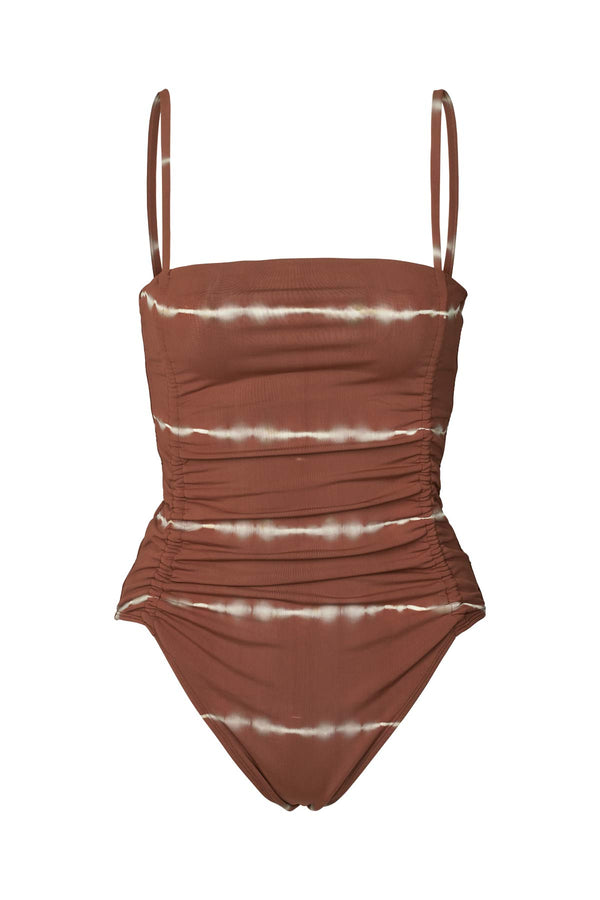 Rabens Saloner Sali Ripples Swimsuit I Brown Combo