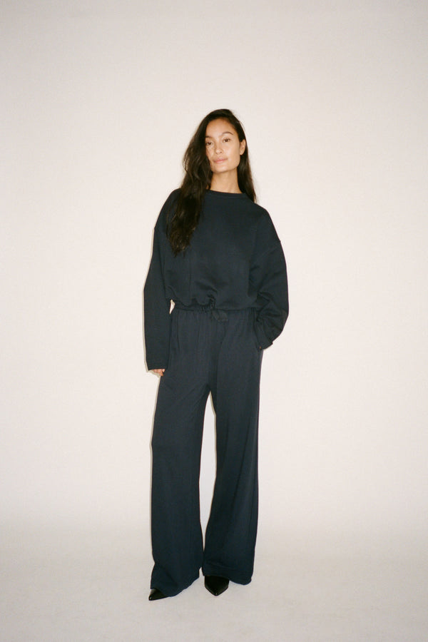 Rabens Saloner Sheela Sweat Drawstring Top I Navy