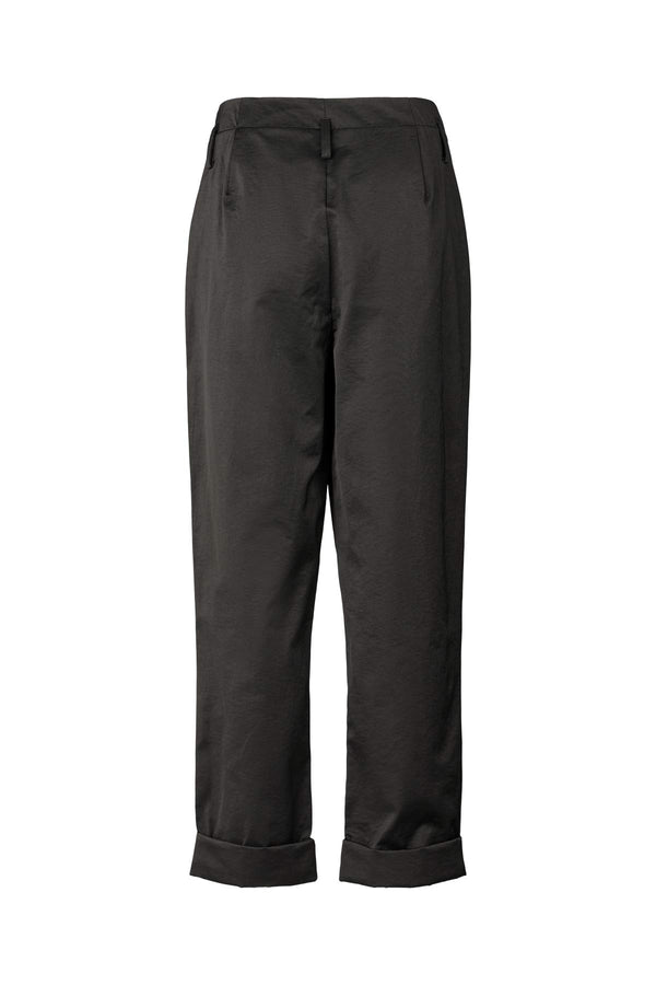 Rabens Saloner Raina Cotton Fusion Pleat Pants I Pirate Black
