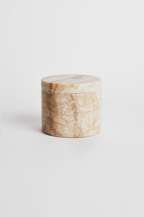 rabens saloner Round Marble Jar with Lid Rabens Apartment I Champagne