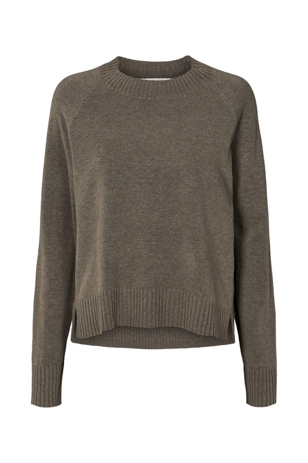 rabens saloner Ruca Knit lounge boxy sweater I Mole melange