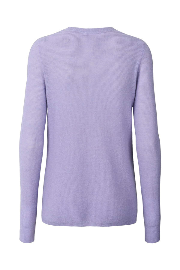 Rabens Saloner Shauna Waffled Knit Long Sleeve Top I Lavender