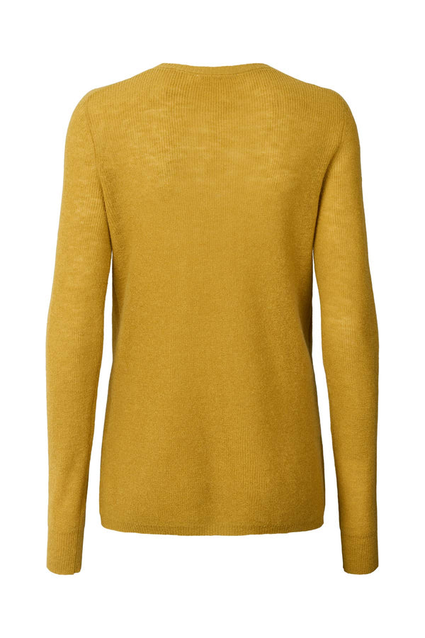 Rabens Saloner Shauna Waffled Knit Long Sleeve Top I Mustard