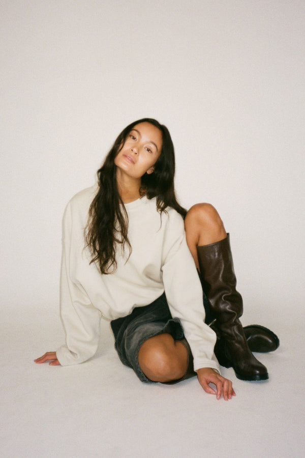 Rabens Saloner Sheela Sweat Drawstring Top I Oyster