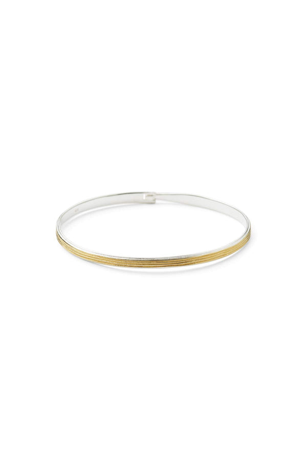 Rabens Saloner Slim Hammered Bracelet Rabens Momento I Gold With Silver