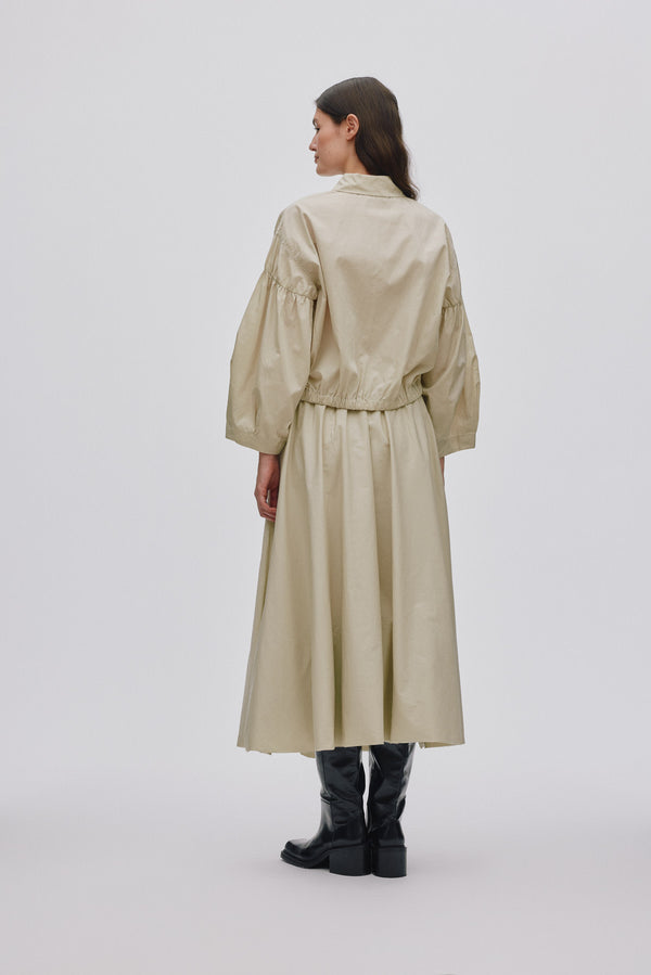 Rabens Saloner Teah Poplin Cloud Skirt I Pelican Grey