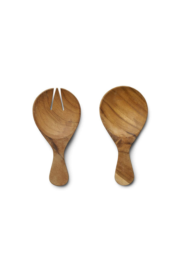 Rabens Saloner Teak Wood Salad Servers Salad Servers I Wood