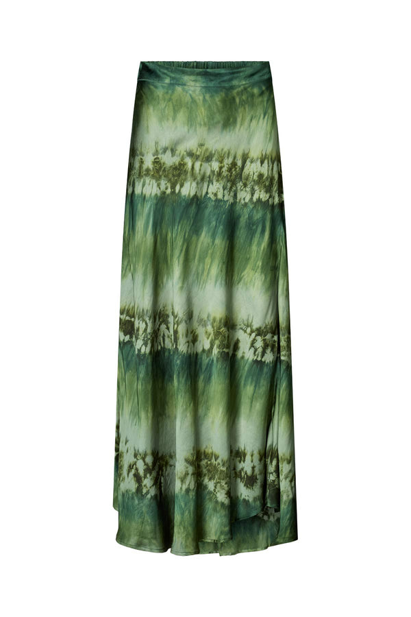 Rabens Saloner Willie Arizona Long A-line Skirt I Bottle Green Combo