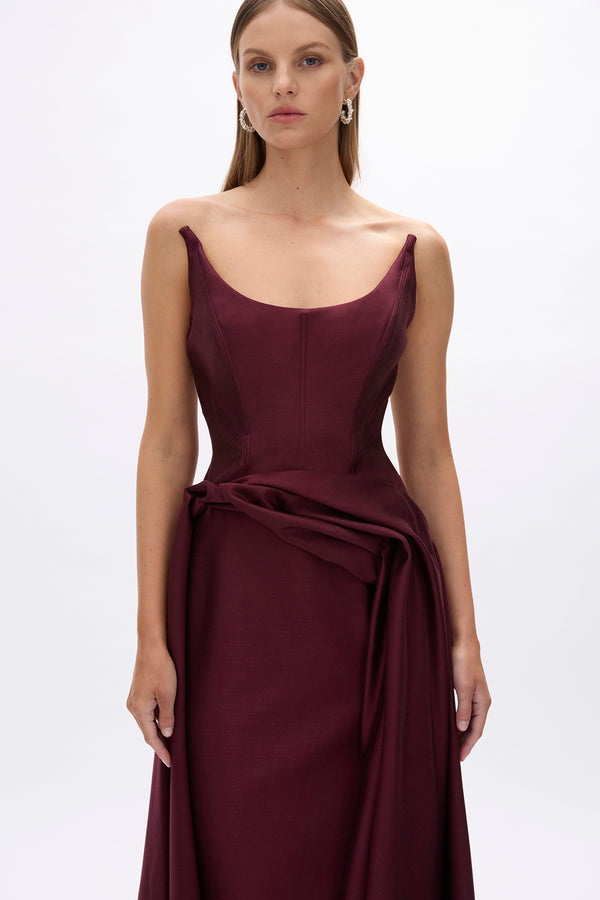 Rachel Gilbert Adeline Gown Wine | Shop Rachel Gilbert Online – Rachel Gilbert US