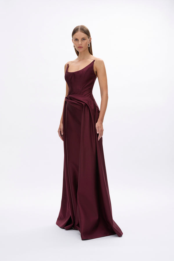 Rachel Gilbert Adeline Gown Wine | Shop Rachel Gilbert Online – Rachel Gilbert US