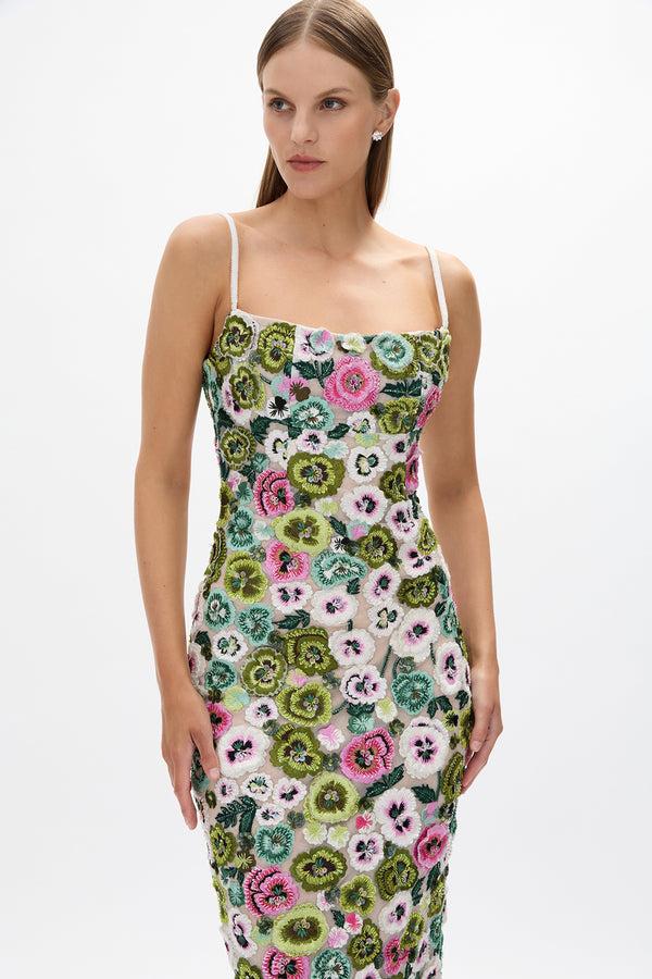 Rachel Gilbert Camden Dress Green Multi | Shop Rachel Gilbert Online – Rachel Gilbert US
