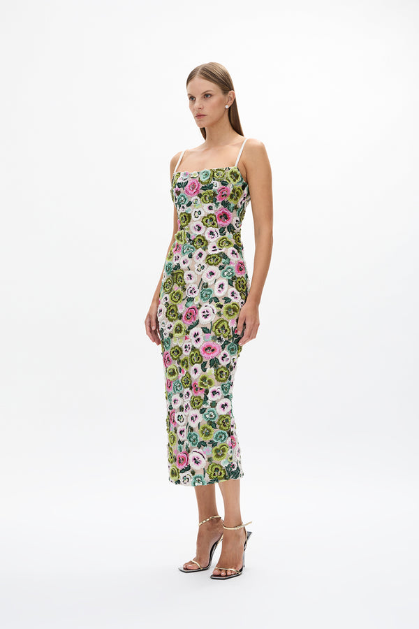 Rachel Gilbert Camden Dress Green Multi | Shop Rachel Gilbert Online – Rachel Gilbert US