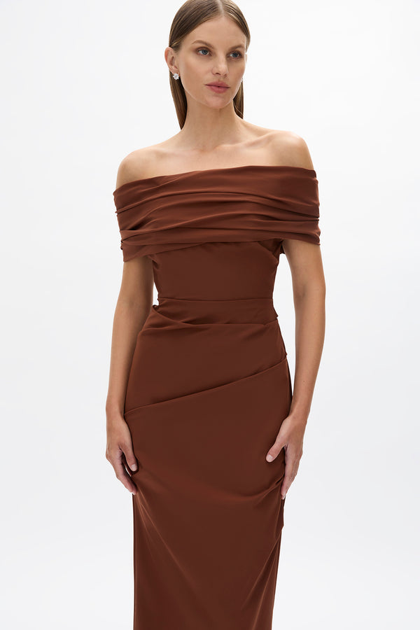 Rachel Gilbert Camille Dress Chocolate | Shop Rachel Gilbert Online – Rachel Gilbert US