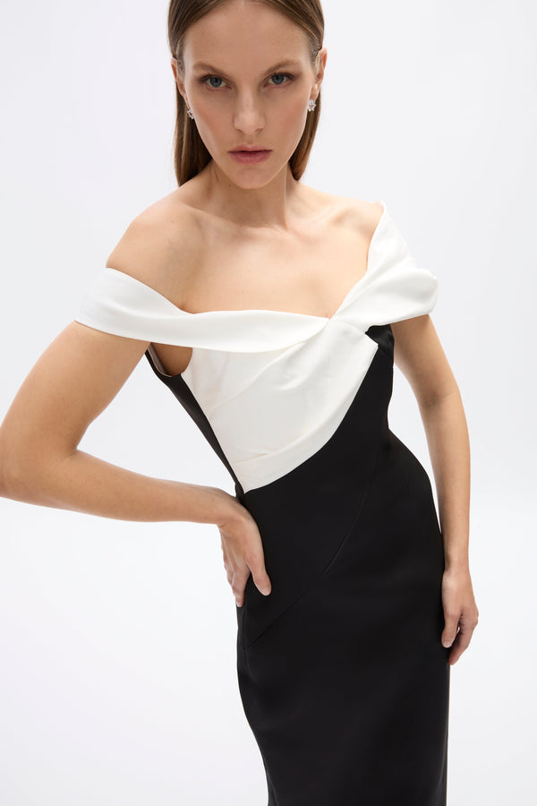Rachel Gilbert Delila Gown Black/White | Shop Rachel Gilbert Online – Rachel Gilbert US