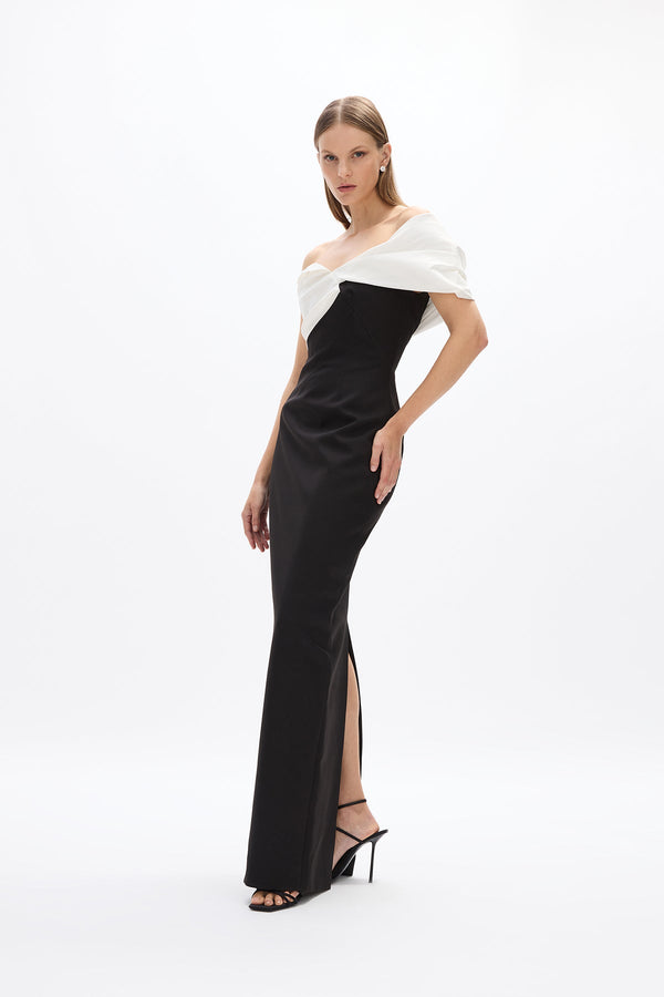 Rachel Gilbert Delila Gown Black/White | Shop Rachel Gilbert Online – Rachel Gilbert US