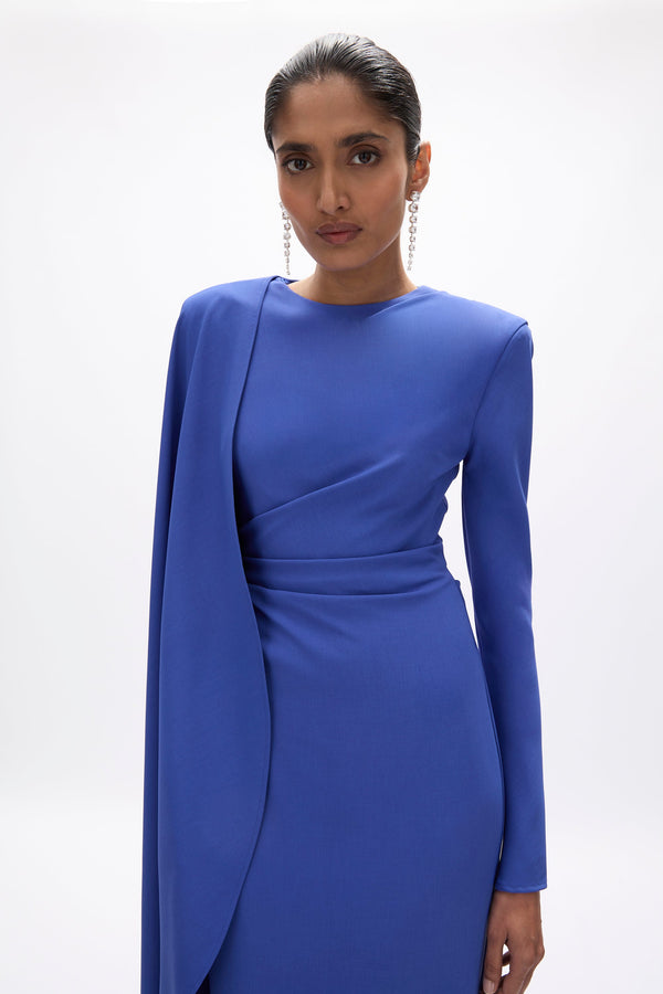 Rachel Gilbert Dion Cape Gown Blue | Shop Rachel Gilbert Online – Rachel Gilbert US