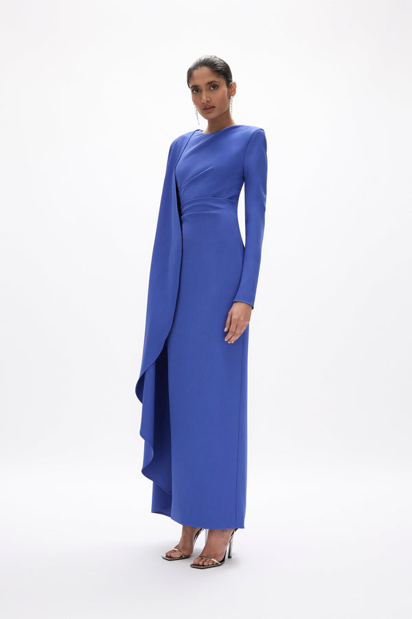 Rachel Gilbert Dion Cape Gown Blue | Shop Rachel Gilbert Online – Rachel Gilbert US