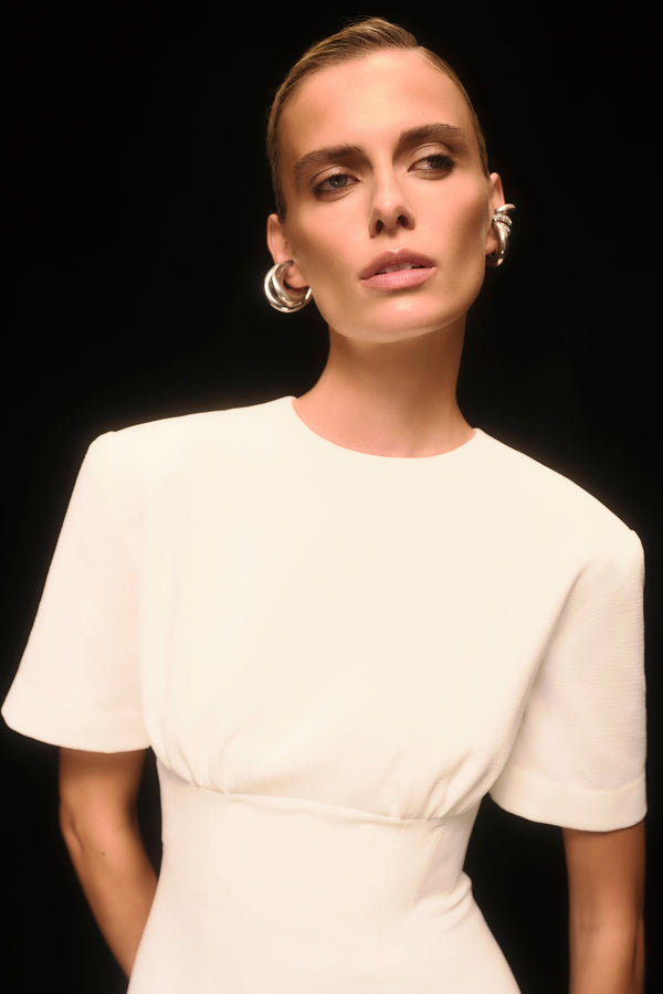 Rachel Gilbert Dover Short Sleeve Dress Ivory | Shop Rachel Gilbert Online – Rachel Gilbert US