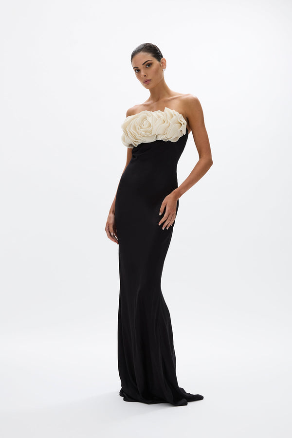 Rachel Gilbert Fiorella Gown Black/Ivory | Shop Rachel Gilbert Online – Rachel Gilbert US