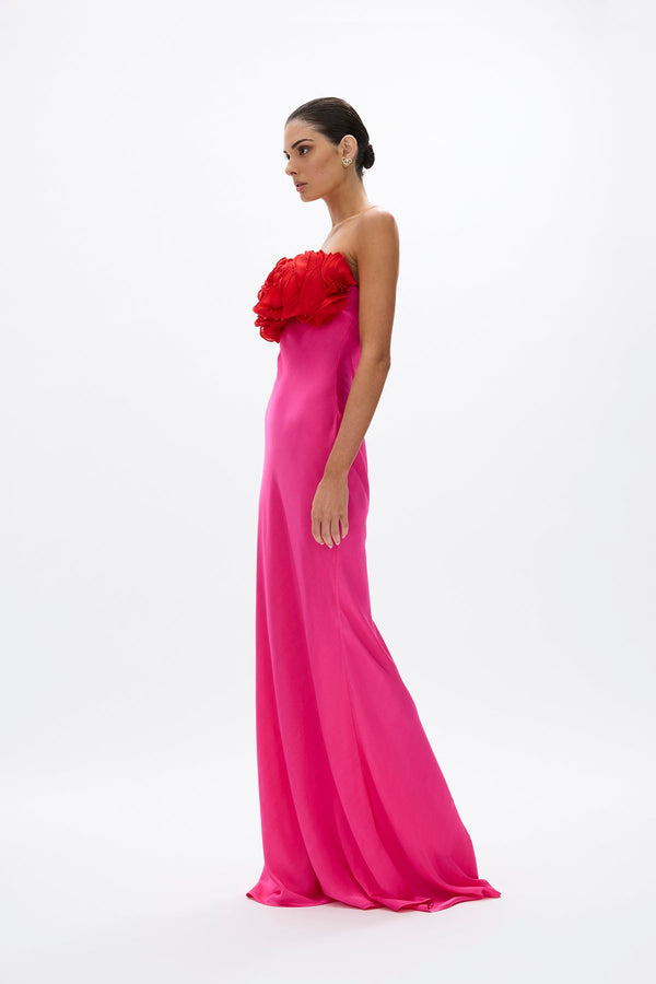 Rachel Gilbert Fiorella Gown Fuschia/Red | Shop Rachel Gilbert Online – Rachel Gilbert US