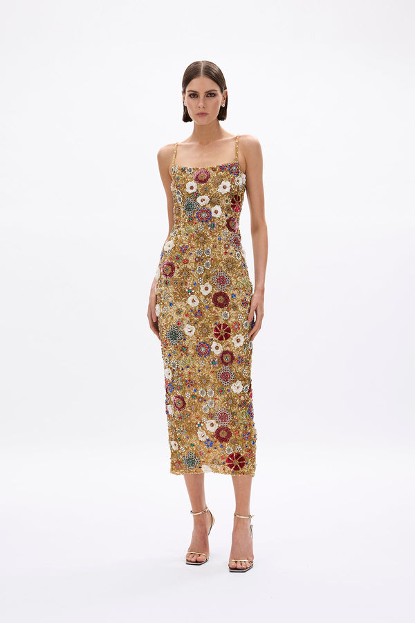 rachel gilbert Francesca Gown Gold Multi | Shop Rachel Gilbert Online – Rachel Gilbert US