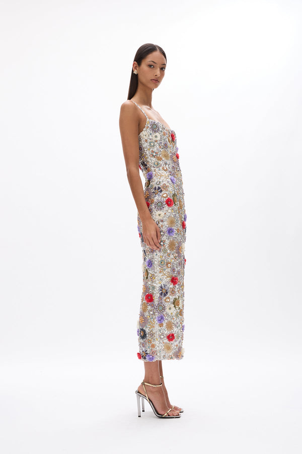 Rachel Gilbert Francesca Gown Silver Multi | Shop Rachel Gilbert Online – Rachel Gilbert US