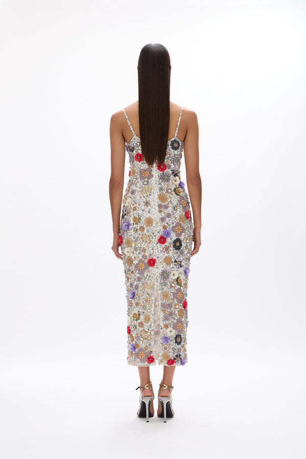 Rachel Gilbert Francesca Gown Silver Multi | Shop Rachel Gilbert Online – Rachel Gilbert US