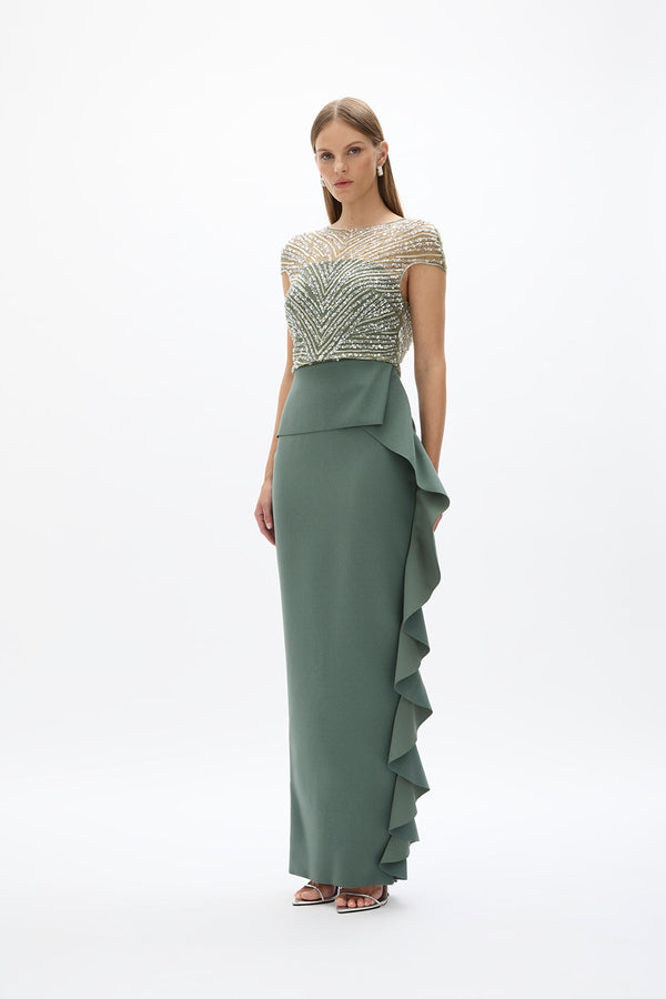 Rachel Gilbert Gingette Gown In Fern | Shop Rachel Gilbert Online – Rachel Gilbert US