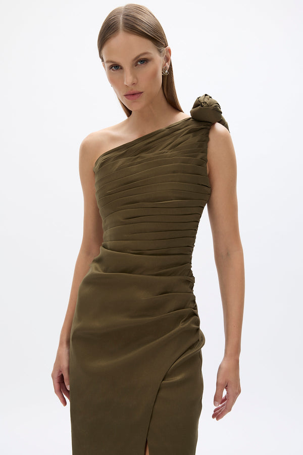 Rachel Gilbert Josie Gown Olive | Shop Rachel Gilbert Online – Rachel Gilbert US