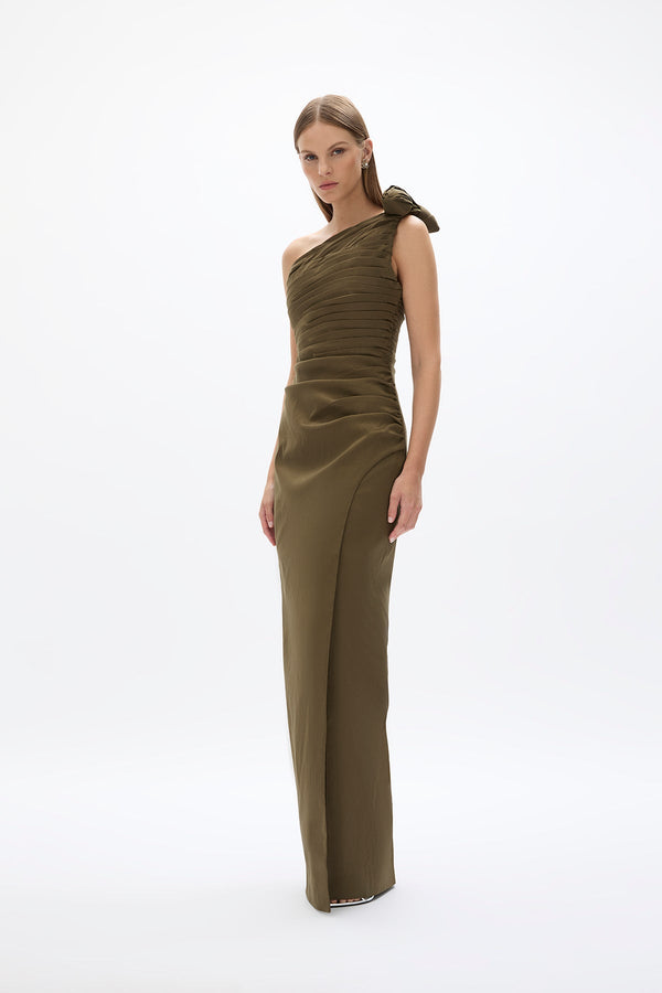 Rachel Gilbert Josie Gown Olive | Shop Rachel Gilbert Online – Rachel Gilbert US