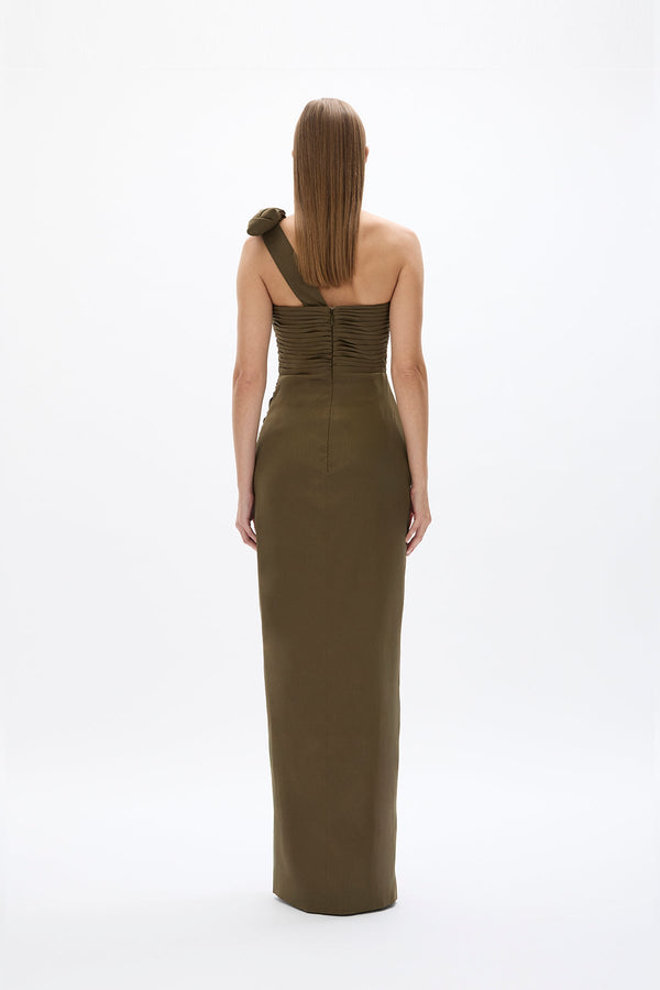 Rachel Gilbert Josie Gown Olive | Shop Rachel Gilbert Online – Rachel Gilbert US