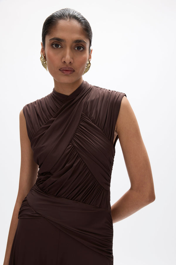 Rachel Gilbert Juniper Gown Chocolate | Shop Rachel Gilbert Online – Rachel Gilbert US