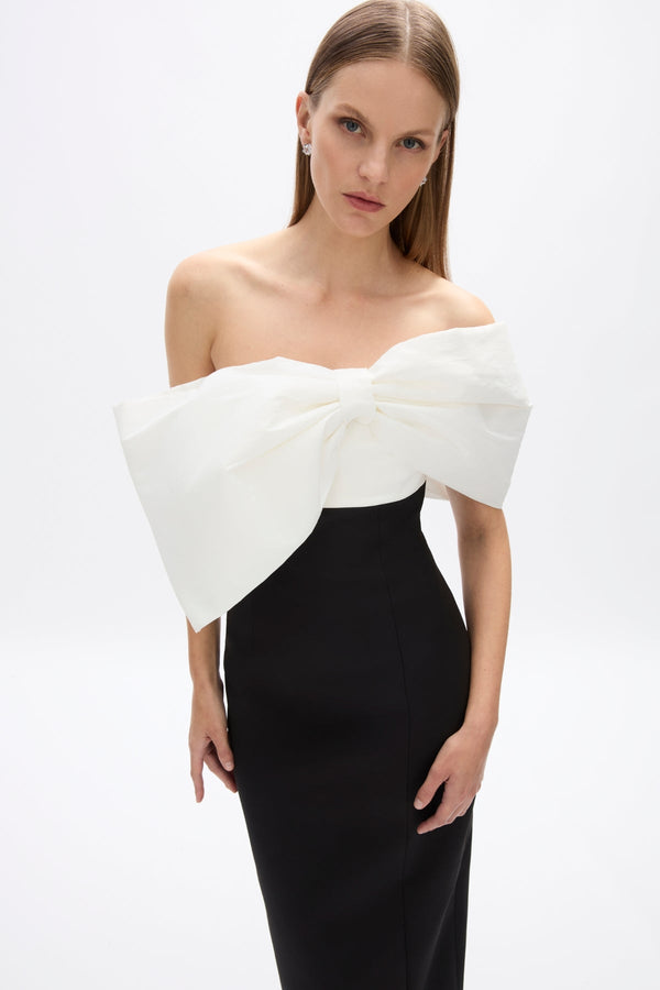 Rachel Gilbert Kace Gown In Black/Ivory | Shop Rachel Gilbert Online – Rachel Gilbert US