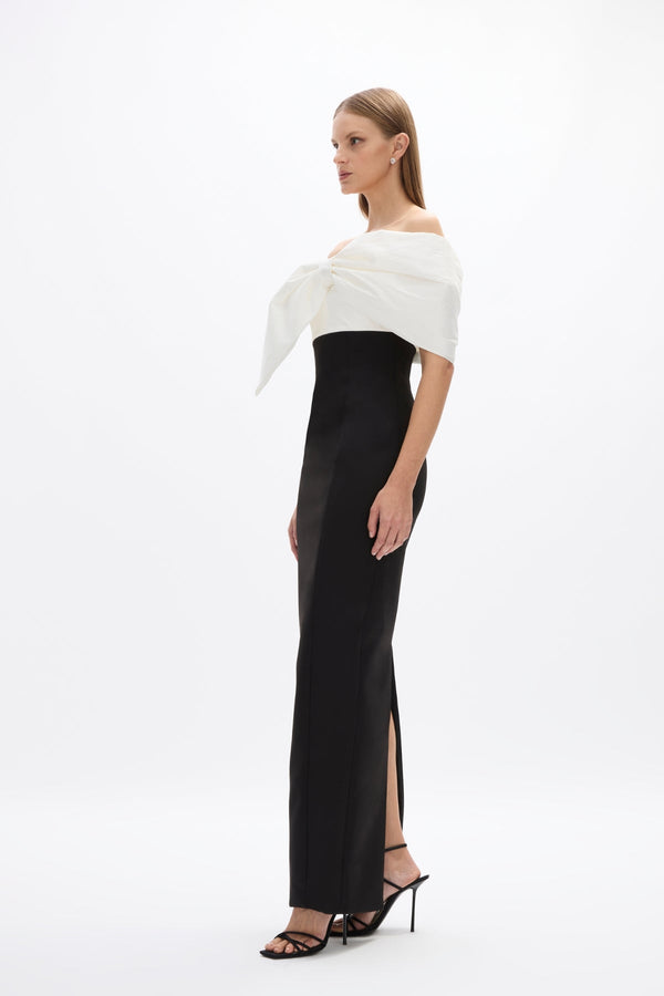 Rachel Gilbert Kace Gown In Black/Ivory | Shop Rachel Gilbert Online – Rachel Gilbert US
