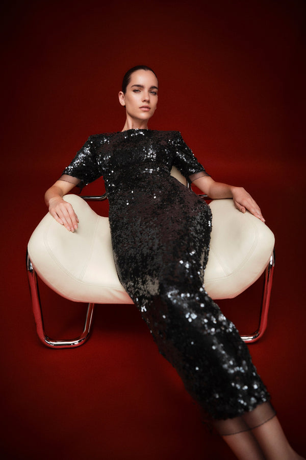 Rachel Gilbert Kaia Sleeve Dress Chocolate | Shop Rachel Gilbert Online – Rachel Gilbert US