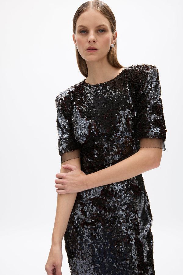 Rachel Gilbert Kaia Sleeve Dress Chocolate | Shop Rachel Gilbert Online – Rachel Gilbert US