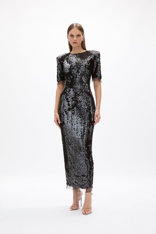 rachel gilbert Kaia Sleeve Dress Chocolate | Shop Rachel Gilbert Online – Rachel Gilbert US