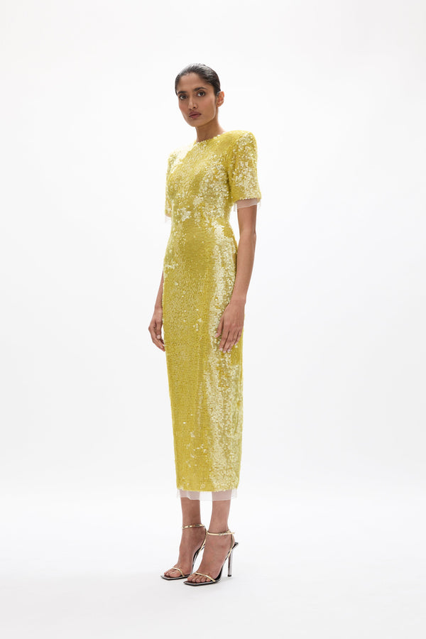 Rachel Gilbert Kaia Sleeve Dress Lime | Shop Rachel Gilbert Online – Rachel Gilbert US