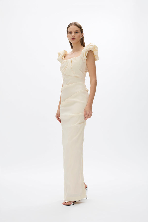 Rachel Gilbert Kalina Gown Coconut | Shop Rachel Gilbert Online – Rachel Gilbert US