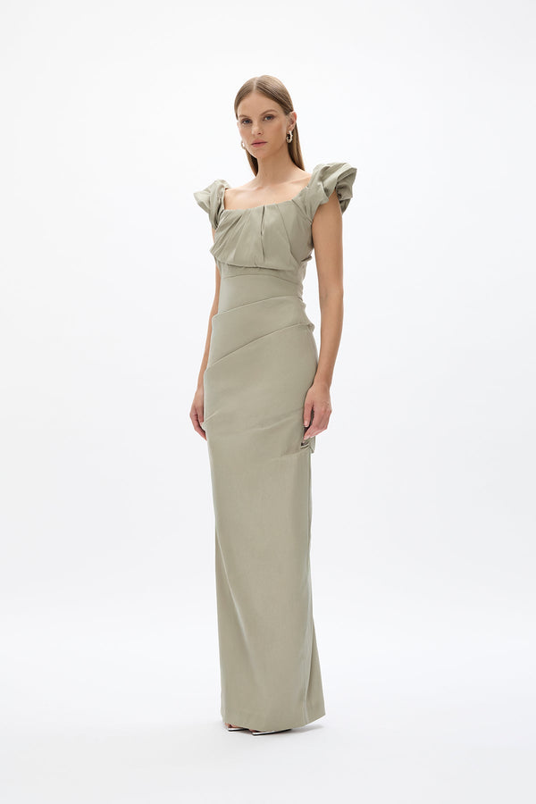 Rachel Gilbert Kalina Gown Sage | Shop Rachel Gilbert Online – Rachel Gilbert US